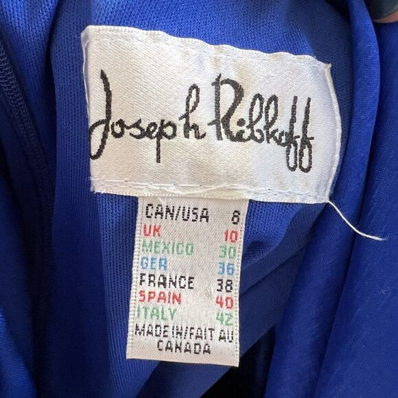 Joseph Ribkoff Royal Blue One Shoulder Embellished Party Dress - Picture 8 of 10